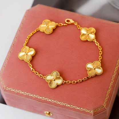 Vintage Guilloché Clover Bracelet