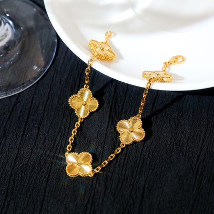 Vintage Guilloché Clover Bracelet
