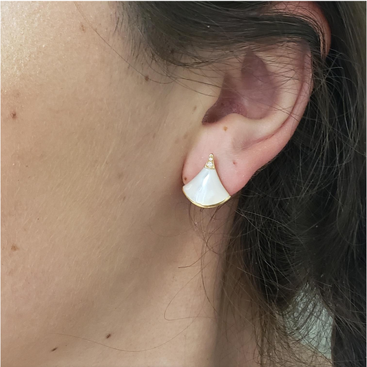 Ginko Leaf Mother-of-Pearl Earrings
