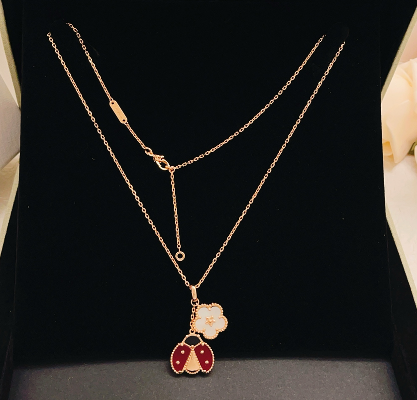 Lucky Blossom Ladybug Necklace