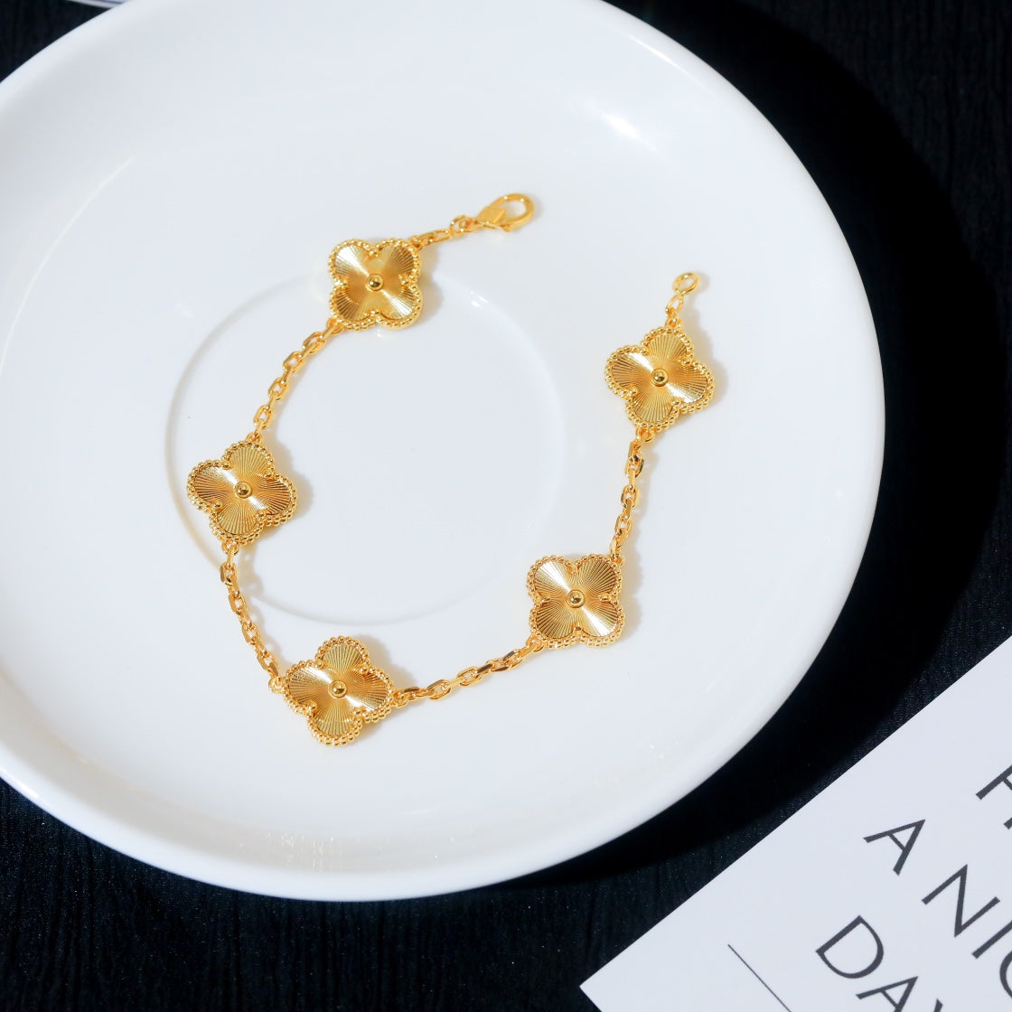 Aura Guilloché Clover Bracelet