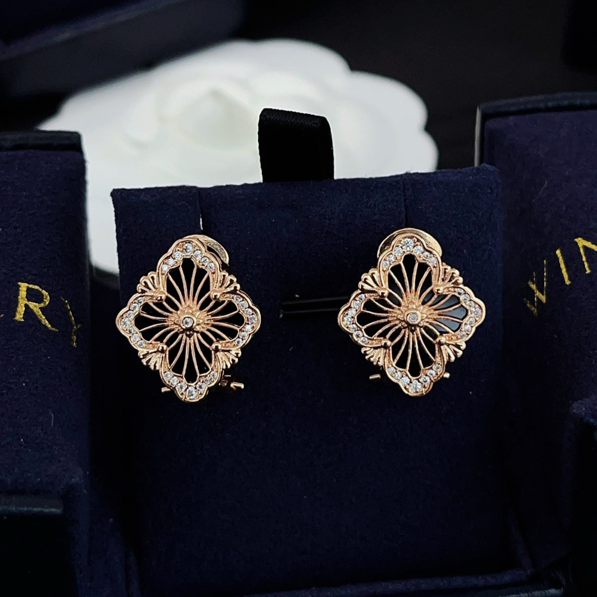 Marquise Lattice Drop Studs