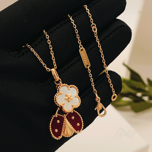 Lucky Blossom Ladybug Necklace