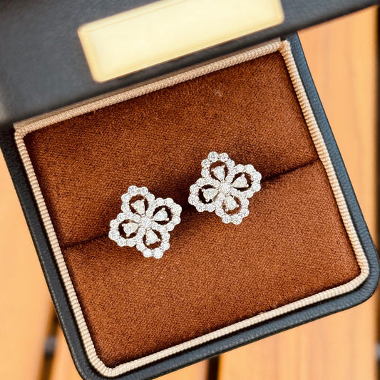 Clover Diamond Stud Earrings