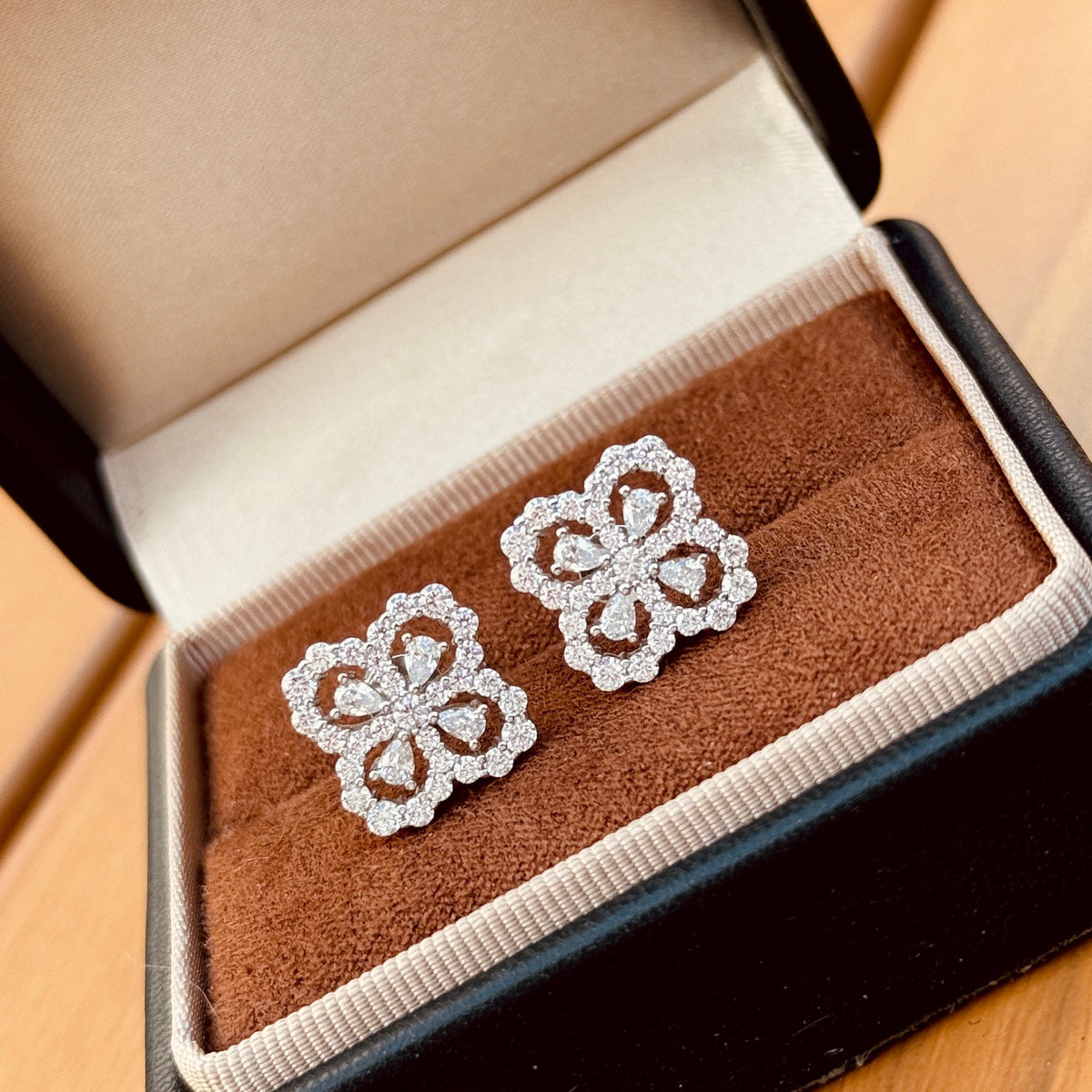 Clover Diamond Stud Earrings