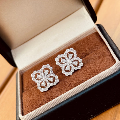 Clover Diamond Stud Earrings
