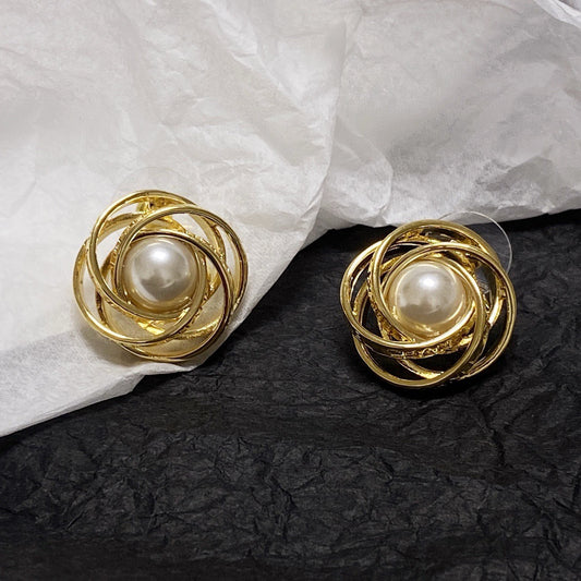 Aura Swirl Pearl Studs
