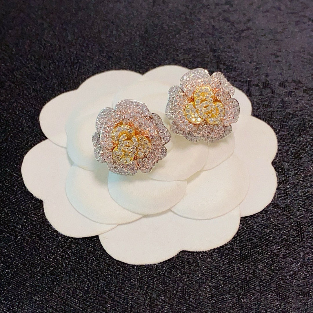 Camellia Ombré Pavé Studs