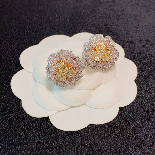Camellia Ombré Pavé Studs